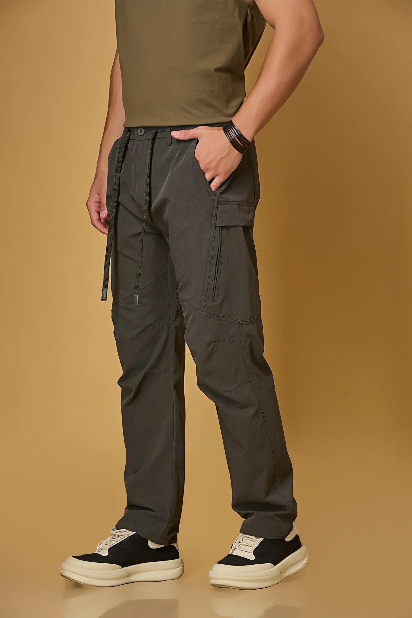 Comfort Fit Grey Cargo Pants