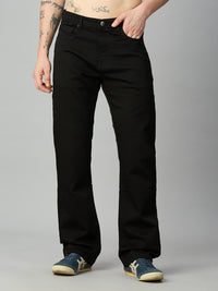 Black Straight Fit Stretch Denim Jeans