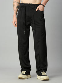 Black Relaxed Fit Highly Comfortable Smart Pant