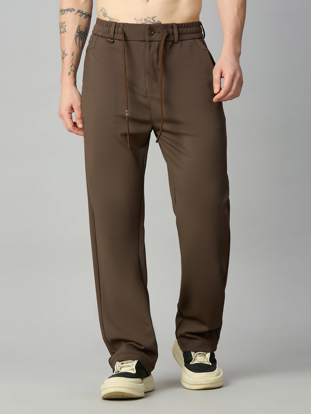 Coffee Relaxed fit Stretch smart pant