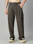 Men's Korean fit baggy Tencel pants front view