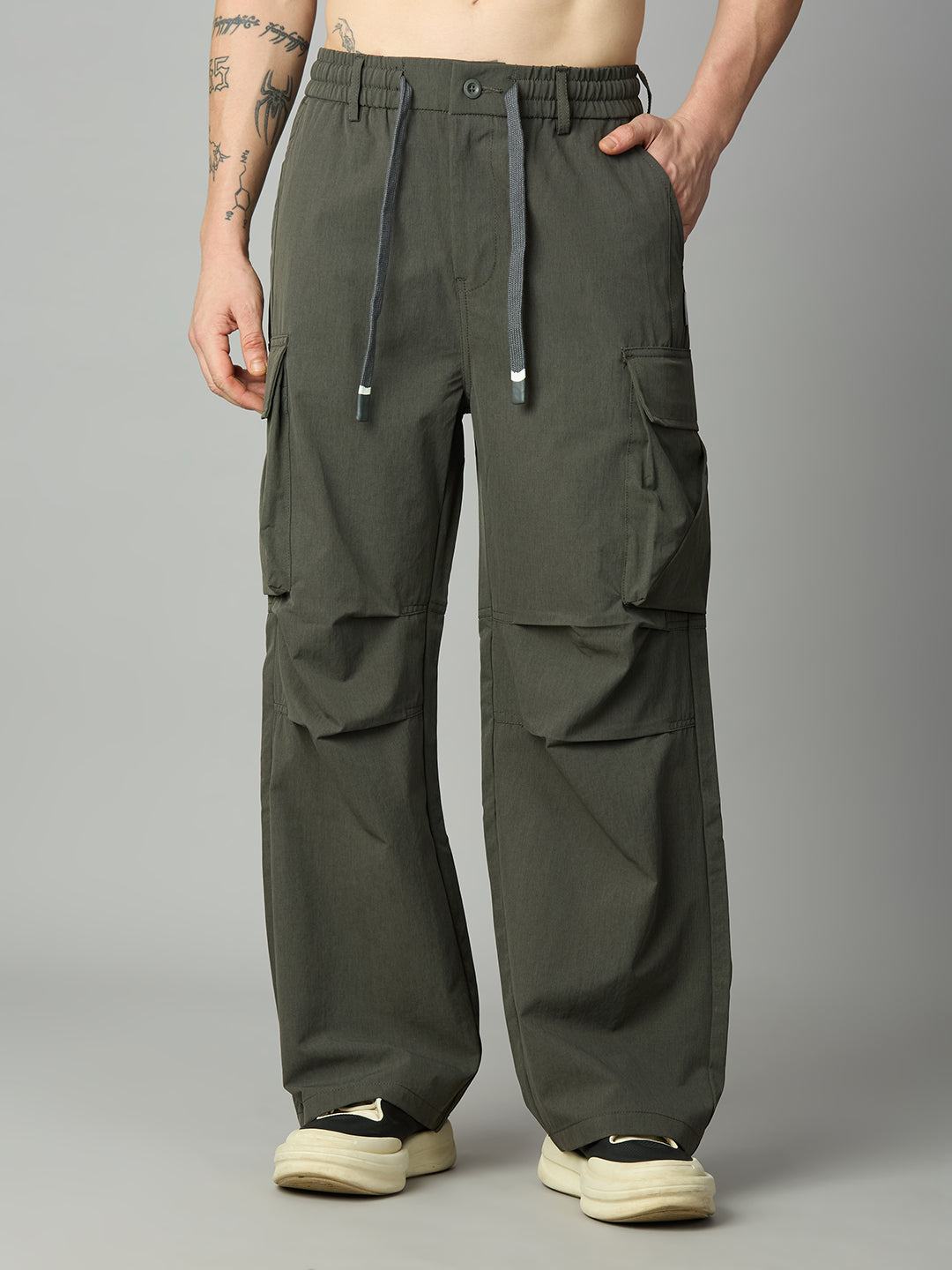 Grey Baggy Cargo Pant