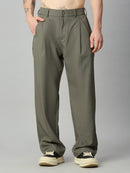 Men's Korean fit baggy Tencel pants front view