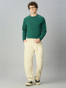 Model wearing Lofa™ relaxed fit Tencel stretch pants styled for everyday comfort and modern casual wear