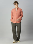 Model wearing Lofa™ baggy smart pants with side stripes styled for modern streetwear and casual everyday wear