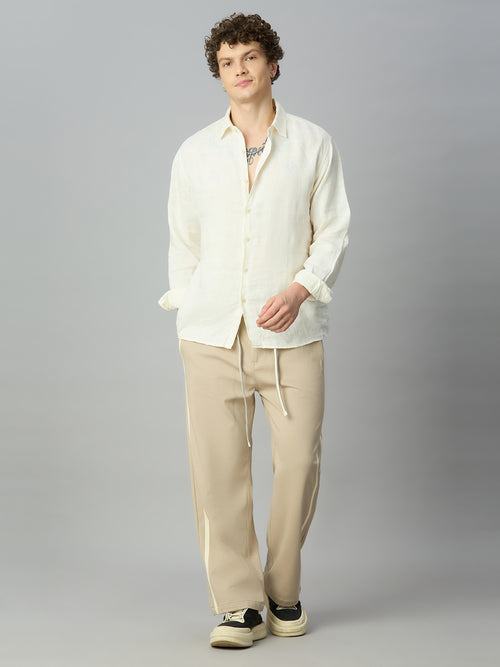 Model wearing Lofa™ baggy smart pants with side stripes styled for modern streetwear and casual everyday wear