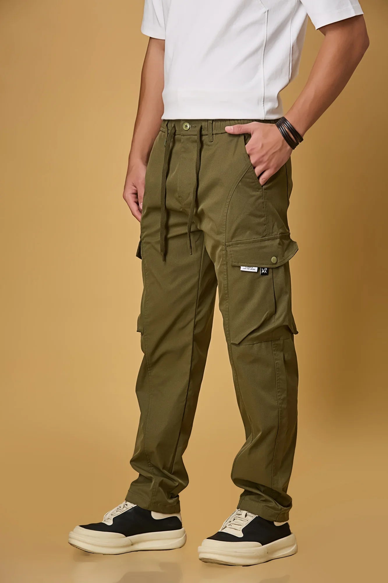 Casual Fit Military Green Cargo Pants