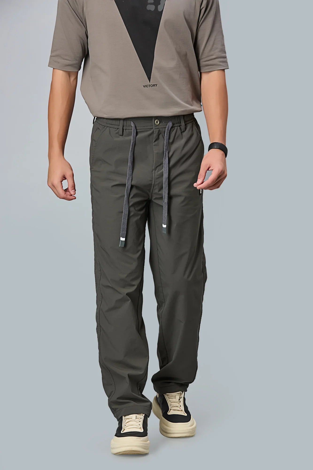 Comfort Fit Dark Grey Smart Pants