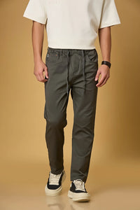 Comfort Fit Grey Casual Trousers