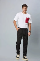 LOFA Men’s Relaxed Fit black Casual Trousers Styled Full Outfit