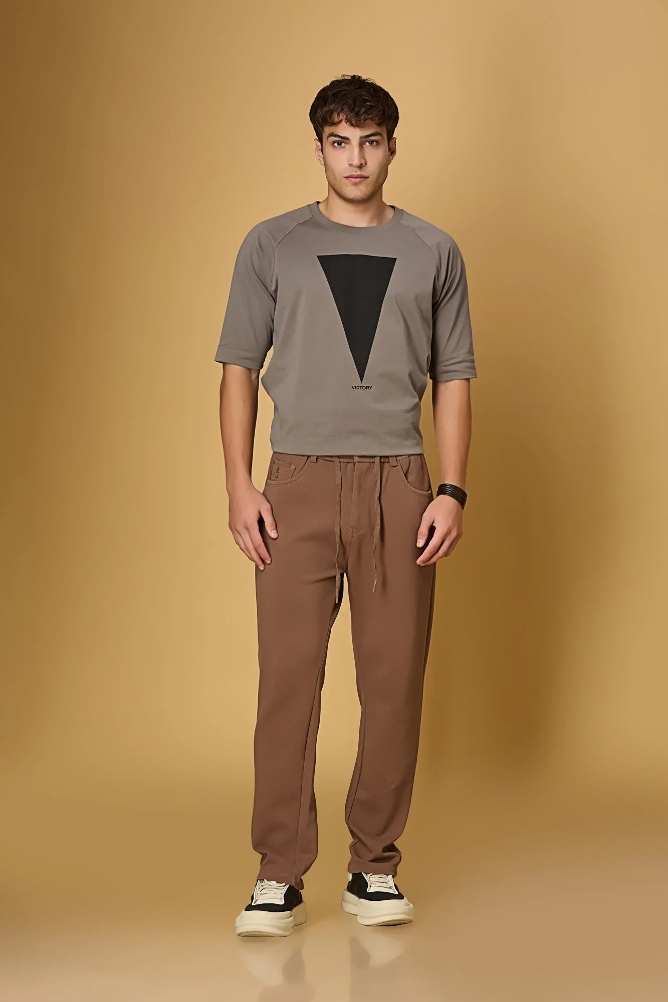 LOFA Men’s Coffee Brown Relaxed Fit Trousers Styled Full Outfit – Everyday Look