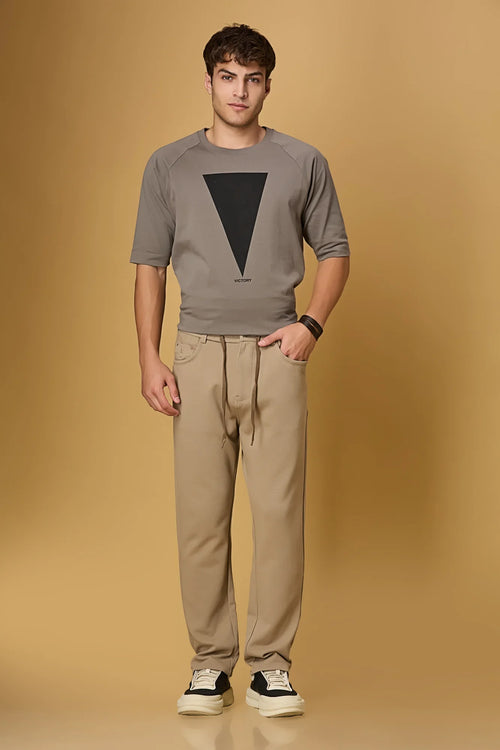 LOFA Men’s khaki Relaxed Fit Trousers Styled Full Outfit – Everyday Look
