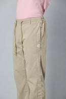 Waist String Detail on LOFA Men’s khaki Comfort Fit Stretchable Activewear Trousers