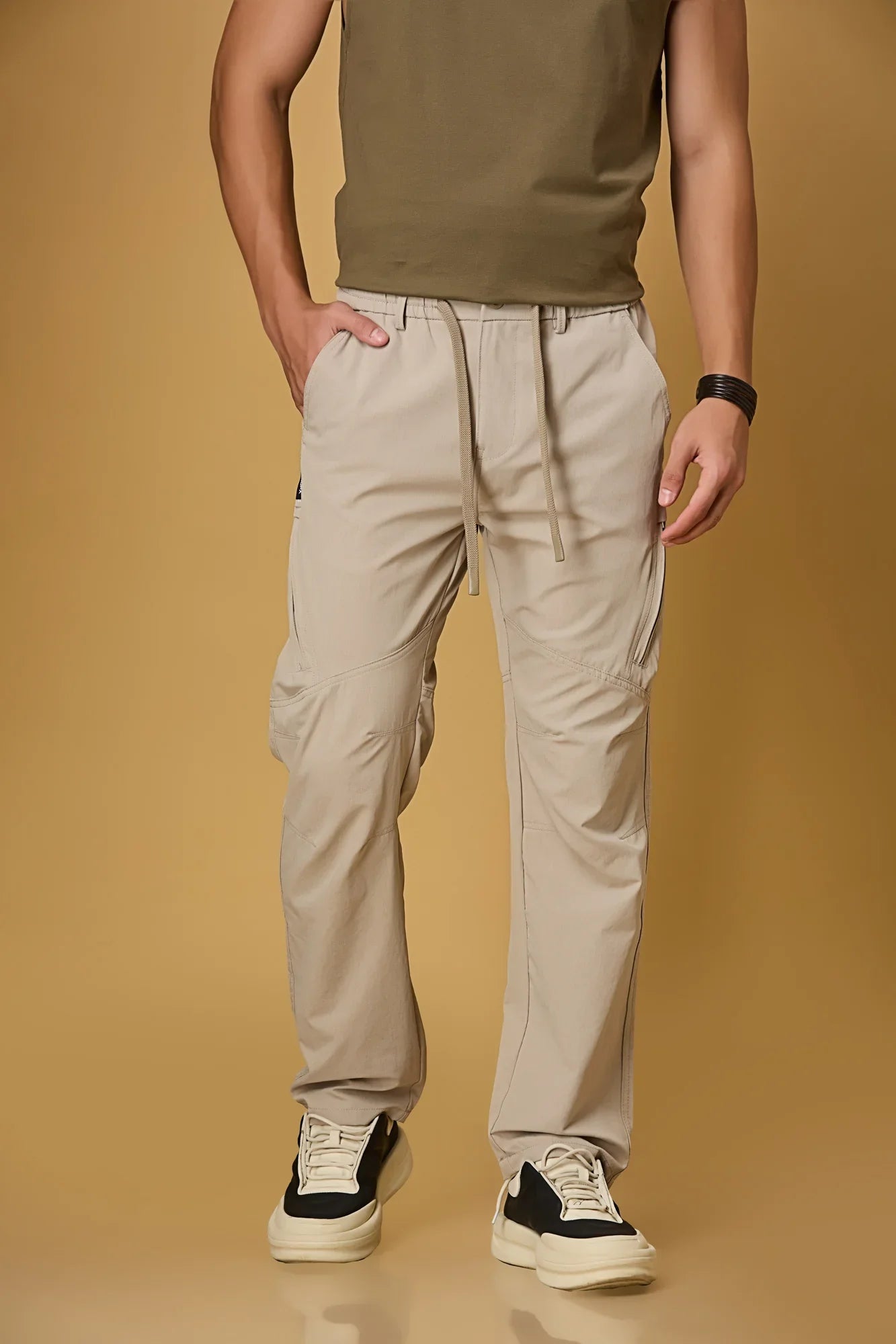 Comfort Fit Khaki Cargo Pants