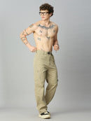 Men's relaxed fit Tencel cargo pants with premium drape and comfortable silhouette –