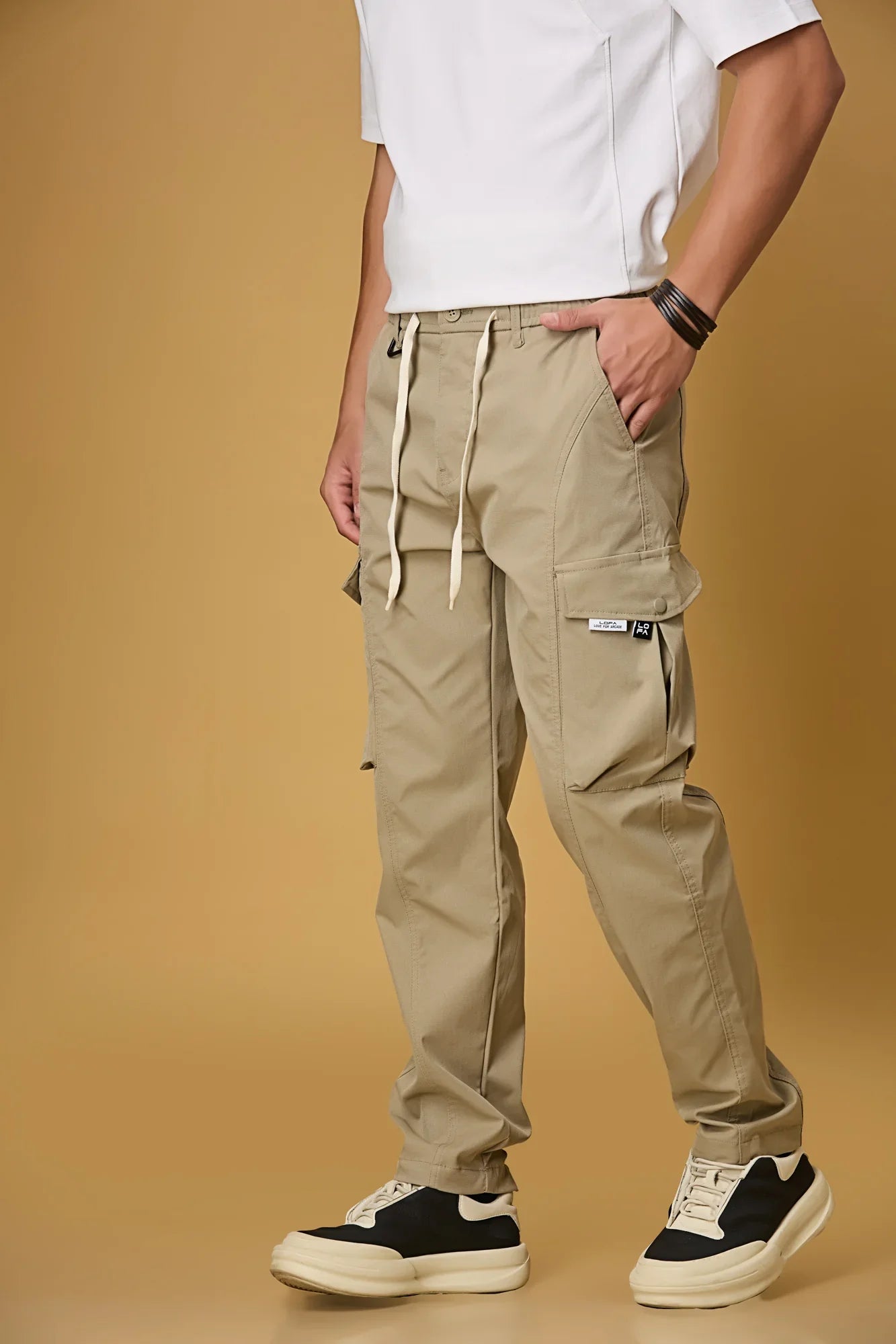 Casual Fit Khaki Cargo Pants