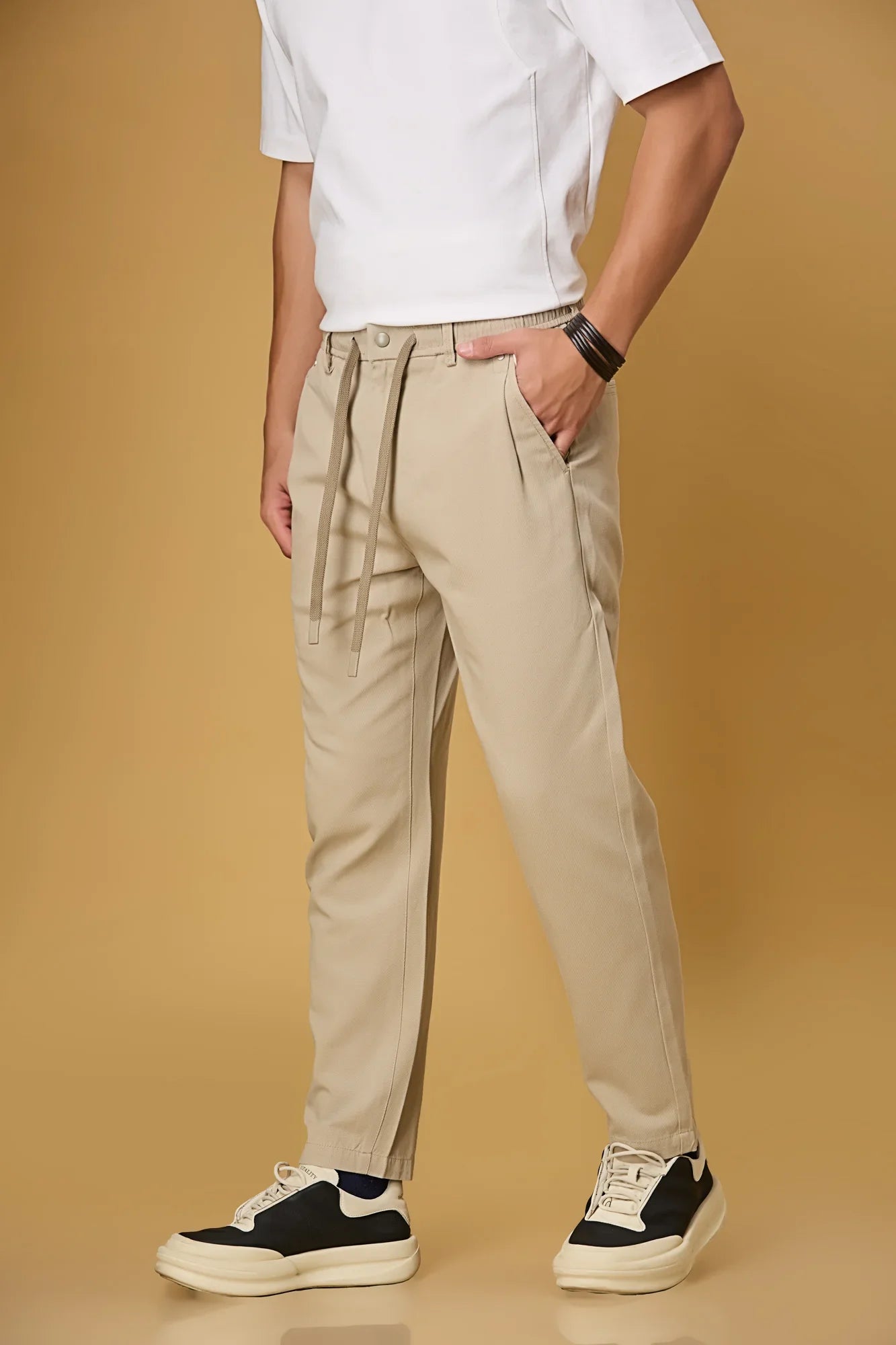 Comfort Fit Light Khaki Trousers