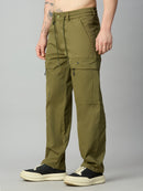 Comfort fit Tencel cargo pants for men with utility pockets – left side view