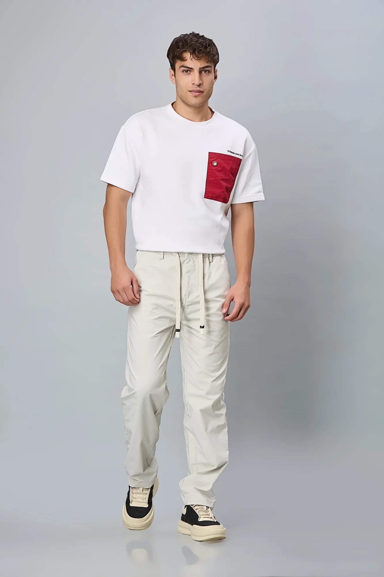 Cream Comfort Fit Stretchable Polyester Trousers for Men – LOFA Casual Wear