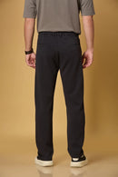 Back View of LOFA Men’s Navy Blue 4-Way Stretch Trousers – Casual Comfort Wear