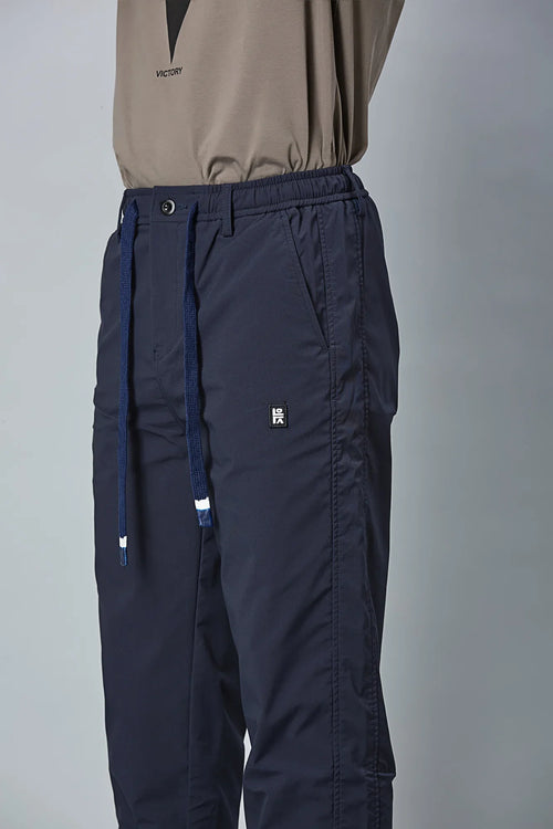 Net Lining and Waist String Detail on LOFA Men’s Dark Blue  Comfort Fit Trousers