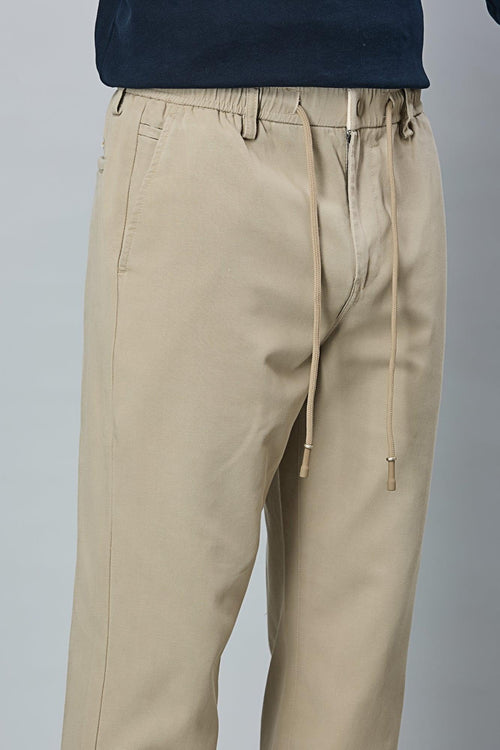 Waist String and Premium Fabric Detail of LOFA grey Comfort Fit Trousers