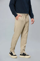 Light Khaki Cotton-Tencel Comfort Fit Trousers for Men – LOFA Everyday Casual Wear